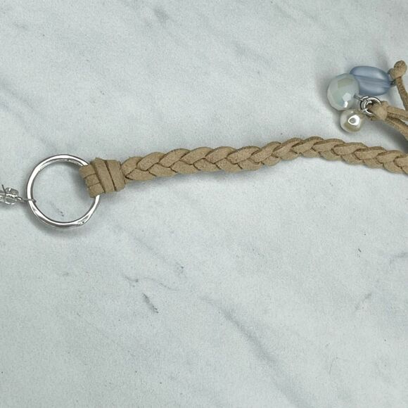 Chicos Silver Tone Blue Beaded Faux Suede Braided Long Necklace ✨ - Picture 10 of 12